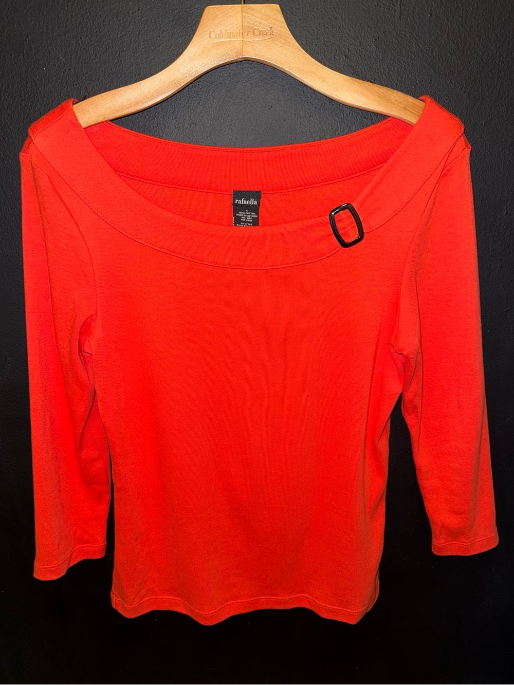 Rafaella Orange Off-Shoulder Boatneck Top
